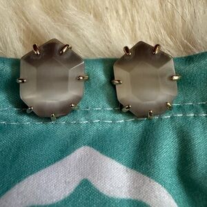 Kendra Scott Morgan Slate Catseye in Gold Stud Earrings with Original Bag